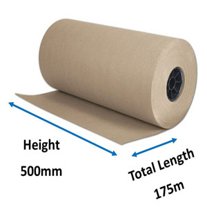 Imitation Kraft Rolls - 500mm x 200m 88gsm - 1x Roll Per Pack